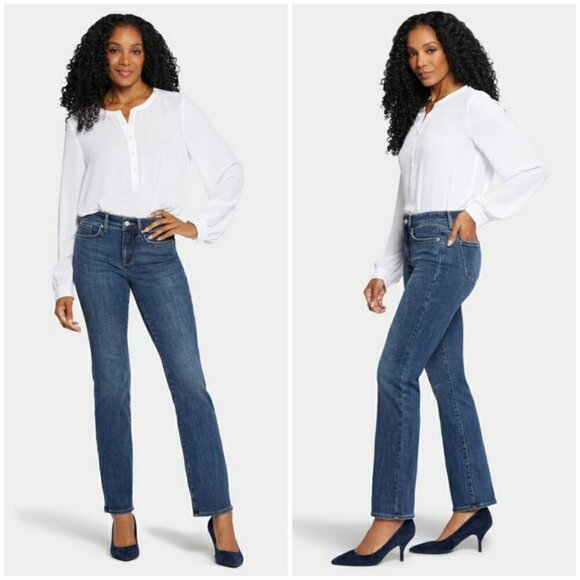 💕NYDJ💕 Marilyn Straight Leg Jeans ~ Marcel Blue 12 NWT - Picture 1 of 16